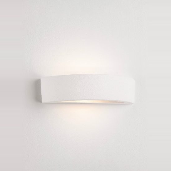 Applique in gesso da parete 30cm moderna curva bianca per soggiorno
