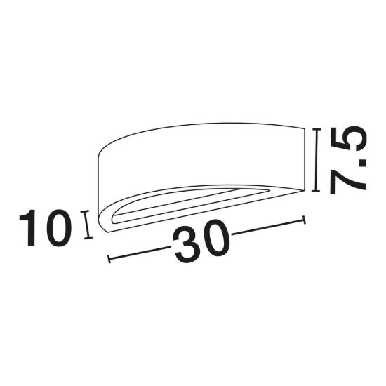 Applique in gesso da parete 30cm moderna curva bianca per soggiorno