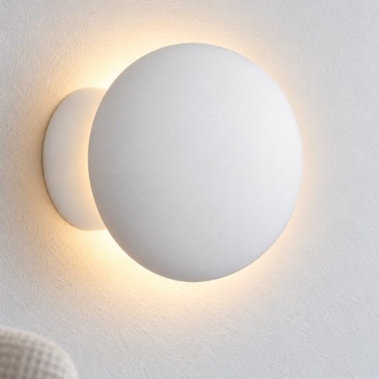 Applique da parete led 6w 3000k moderna sferica bianca vetro per soggiorno