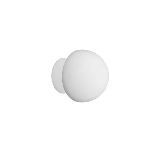 Applique da parete led 6w 3000k moderna sferica bianca vetro per soggiorno