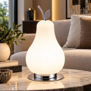 Fabas wilma lampada da tavolo bianco cromato led 8w 3000k