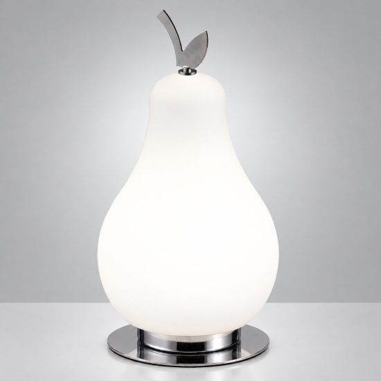 Fabas wilma lampada da tavolo bianco cromato led 8w 3000k