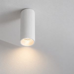Faretto gu4 per cucina moderno da soffitto cilindro bianco sabbiato