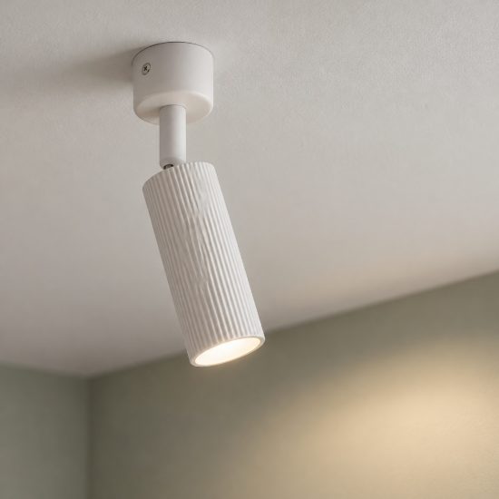 Faretto da soffitto orientabile per cucina moderno cilindro bianco