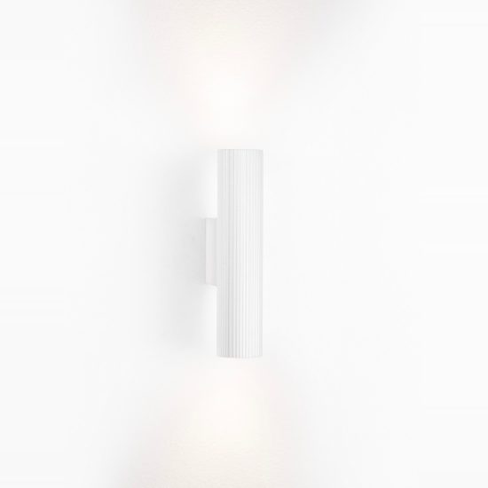 Applique da parete biemissione moderna cilindro bianco per soggiorno