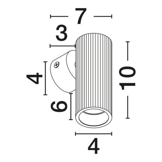 Applique da parete moderna a cilindro mono emissione nero