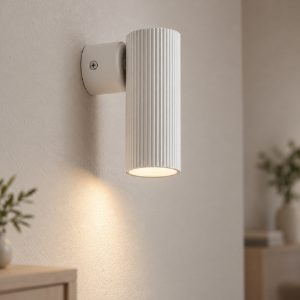 Applique da parete moderna cilindro bianco per soggiorno h10cm