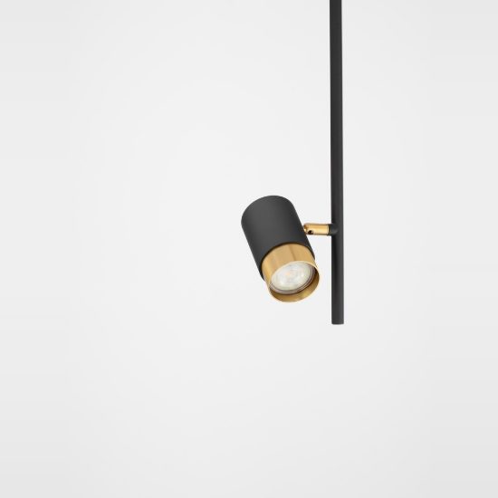 Lampada a sospensione moderna cilindro nero e oro