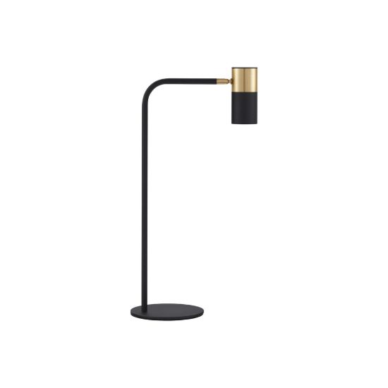 Lampada da tavolo per camera da letto moderna cilindrica nero e oro