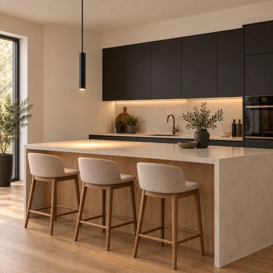 Lampada per cucina moderna cilindro nero a sospensione
