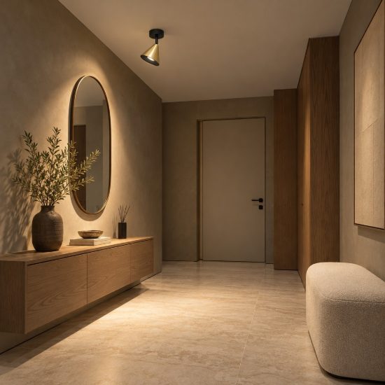 Faretto orientabile moderno da soffitto cono oro ossidato e nero