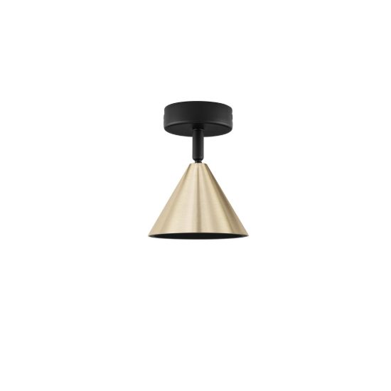 Faretto orientabile moderno da soffitto cono oro ossidato e nero