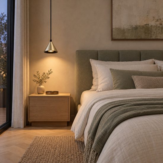 Lampada per cucina moderna a sospensione forma cono oro ossidato e nero