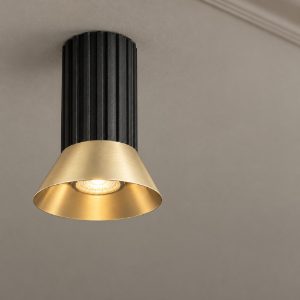 Faretto gu10 per cucina moderno da soffitto oro ossidato e nero
