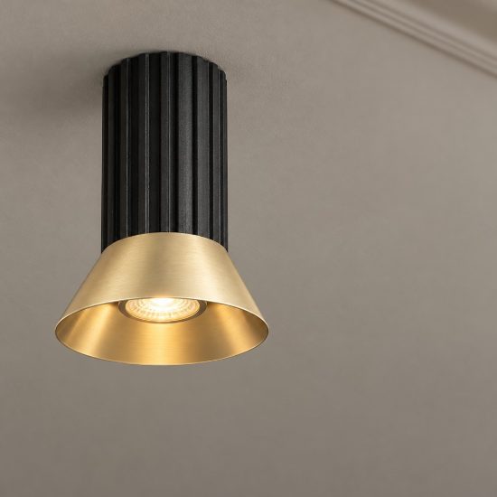 Faretto gu10 per cucina moderno da soffitto oro ossidato e nero