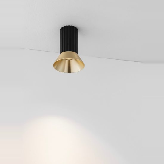 Faretto gu10 per cucina moderno da soffitto oro ossidato e nero