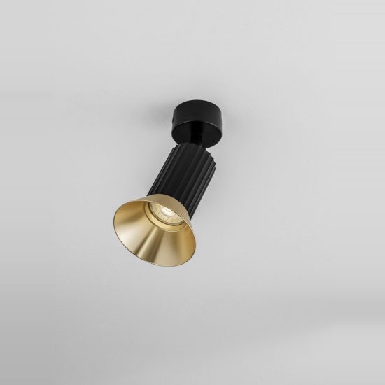 Faretto orientabile moderno da soffitto oro ossidato e nero