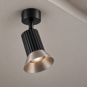 Faretto orientabile moderno da soffitto bronzo ossidato e nero