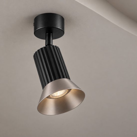 Faretto orientabile moderno da soffitto bronzo ossidato e nero