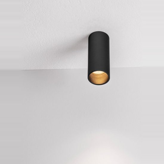 Faretto da soffitto moderno cilindro nero sabbiato gu4
