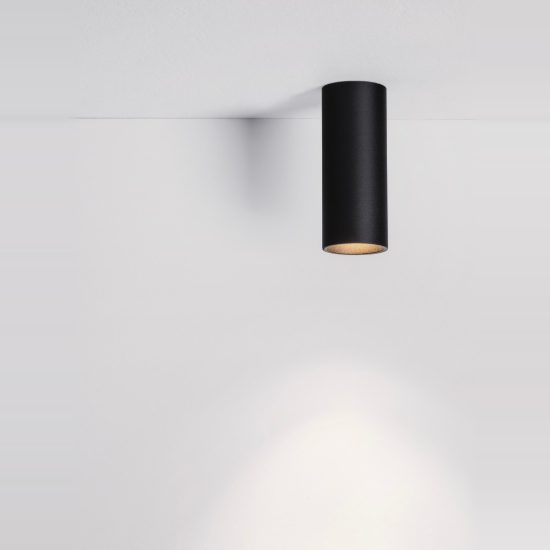 Faretto da soffitto moderno cilindro nero sabbiato gu4