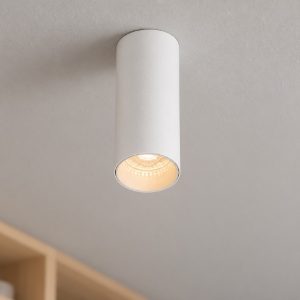Faretto gu4 per cucina moderno da soffitto cilindro bianco sabbiato