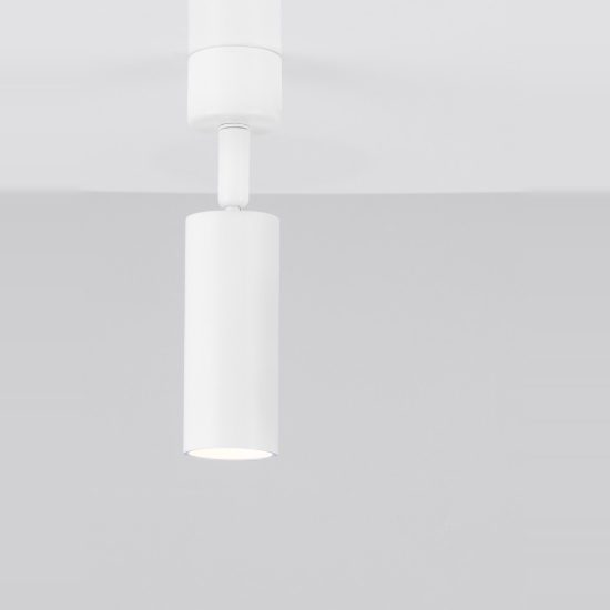 Faretto da soffitto orientabile per cucina moderno cilindro bianco 4x17cm