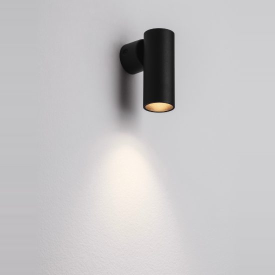 Applique moderna cilindro nera da parete