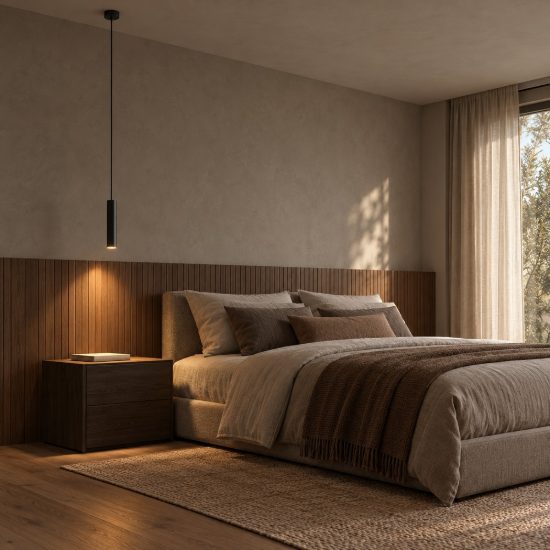Lampada per cucina moderna cilindro nero a sospensione h200cm