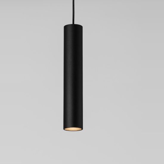 Lampada per cucina moderna cilindro nero a sospensione h200cm