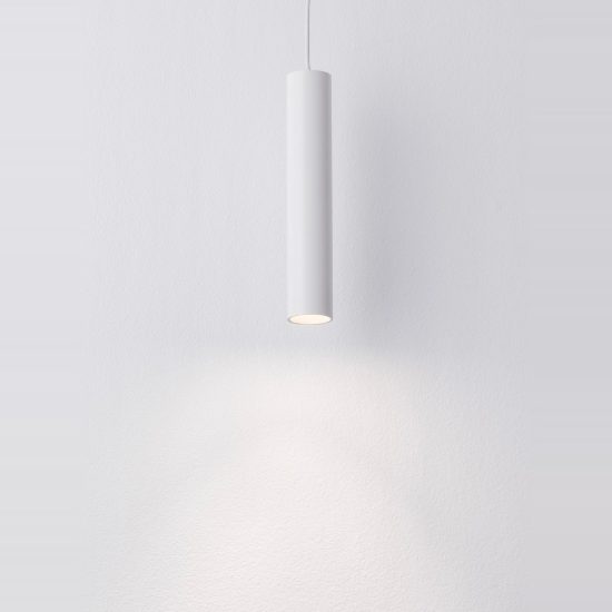 Lampada a sospensione per cucina moderna cilindro bianco h200cm