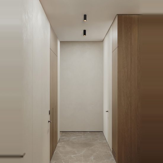 Faretto da soffitto per corridoio moderno cilindro nero sabbiato gu4