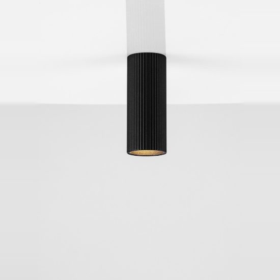 Faretto da soffitto per corridoio moderno cilindro nero sabbiato gu4