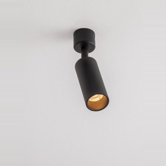 Faretto per cucina moderno cilindro nero da soffitto orientabile 4x17cm