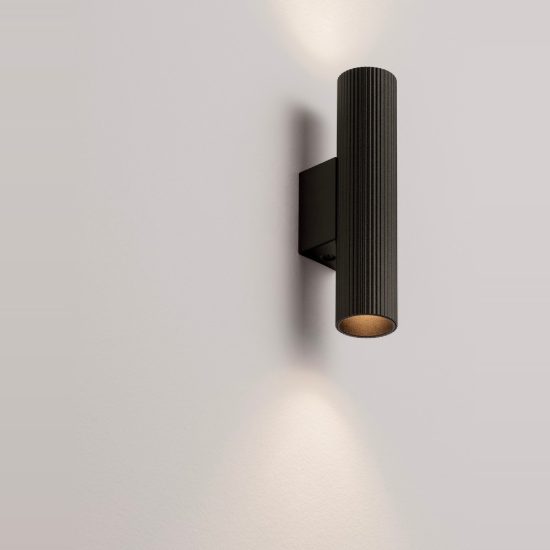 Applique moderna per soggiorno cilindro nera da parete
