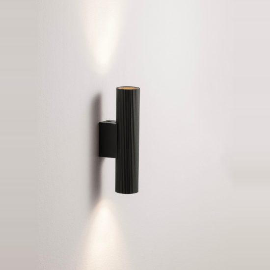 Applique moderna per soggiorno cilindro nera da parete