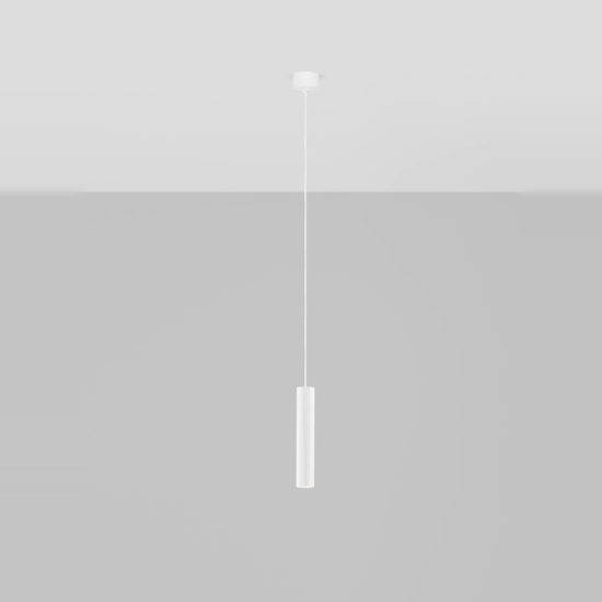 Lampada a sospensione per cucina moderna cilindro bianco