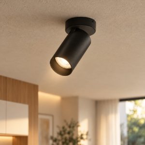 Faretto per cucina moderno cilindro nero da soffitto orientabile