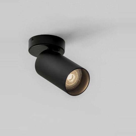 Faretto per cucina moderno cilindro nero da soffitto orientabile