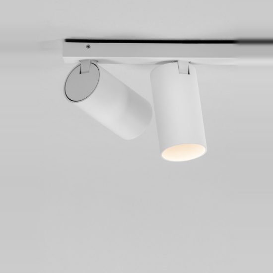 Plafoniera con faretti 120cm moderna cilindrica bianca