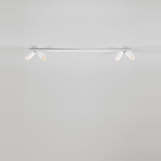 Plafoniera con faretti 120cm moderna cilindrica bianca