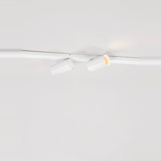 Plafoniera con faretti orientabili 200cm moderna cilindrica bianca
