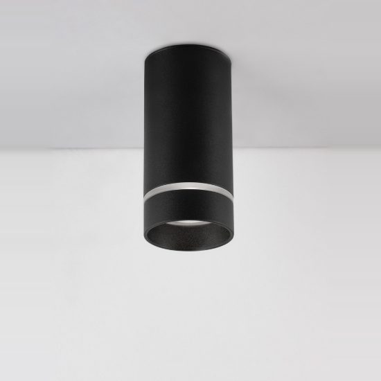Faretto da soffitto per cucina moderno cilindro nero gu10 h12,5cm