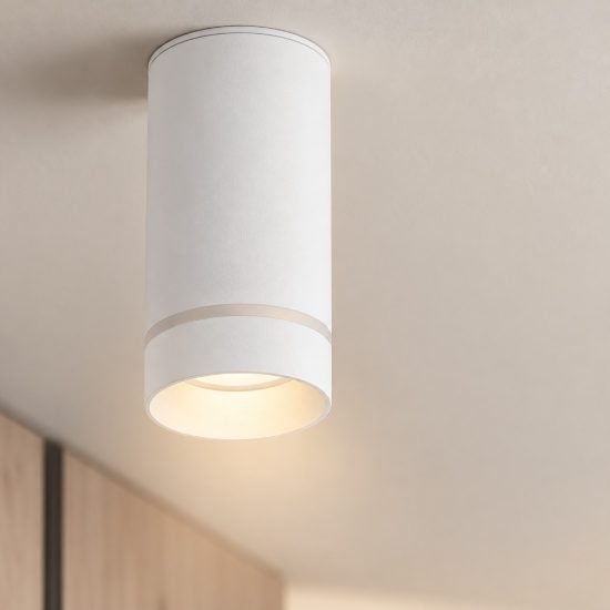 Faretto da soffitto per cucina moderno cilindro bianco gu10 h12,5cm