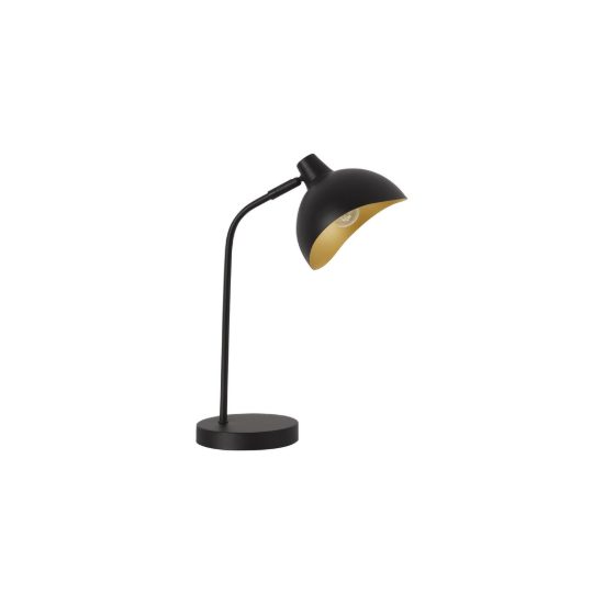 Lampada da tavolo cupola nero e oro per camera da letto