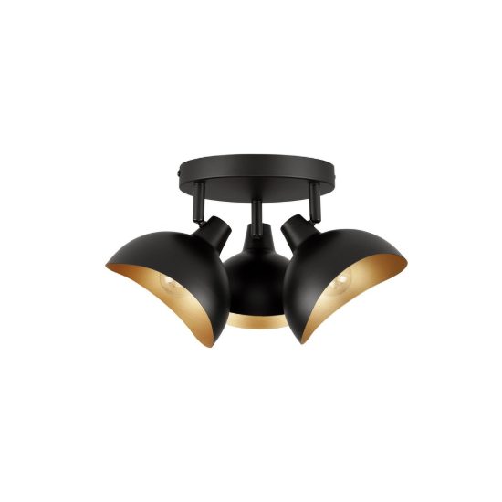 Plafoniera cupola moderna nero e oro per camera da letto