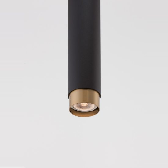 Lampada a sospensione per comodini camera da letto moderna cilindro nero oro