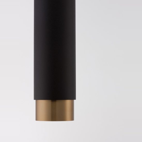 Lampada a sospensione per comodini camera da letto moderna cilindro nero oro