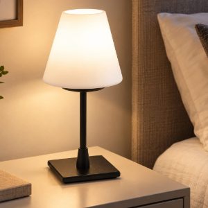 Fabas luce lucy abat-jour per camera da letto nera led 3w dimmerabile