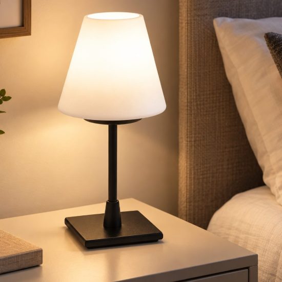 Fabas luce lucy abat-jour per camera da letto nera led 3w dimmerabile